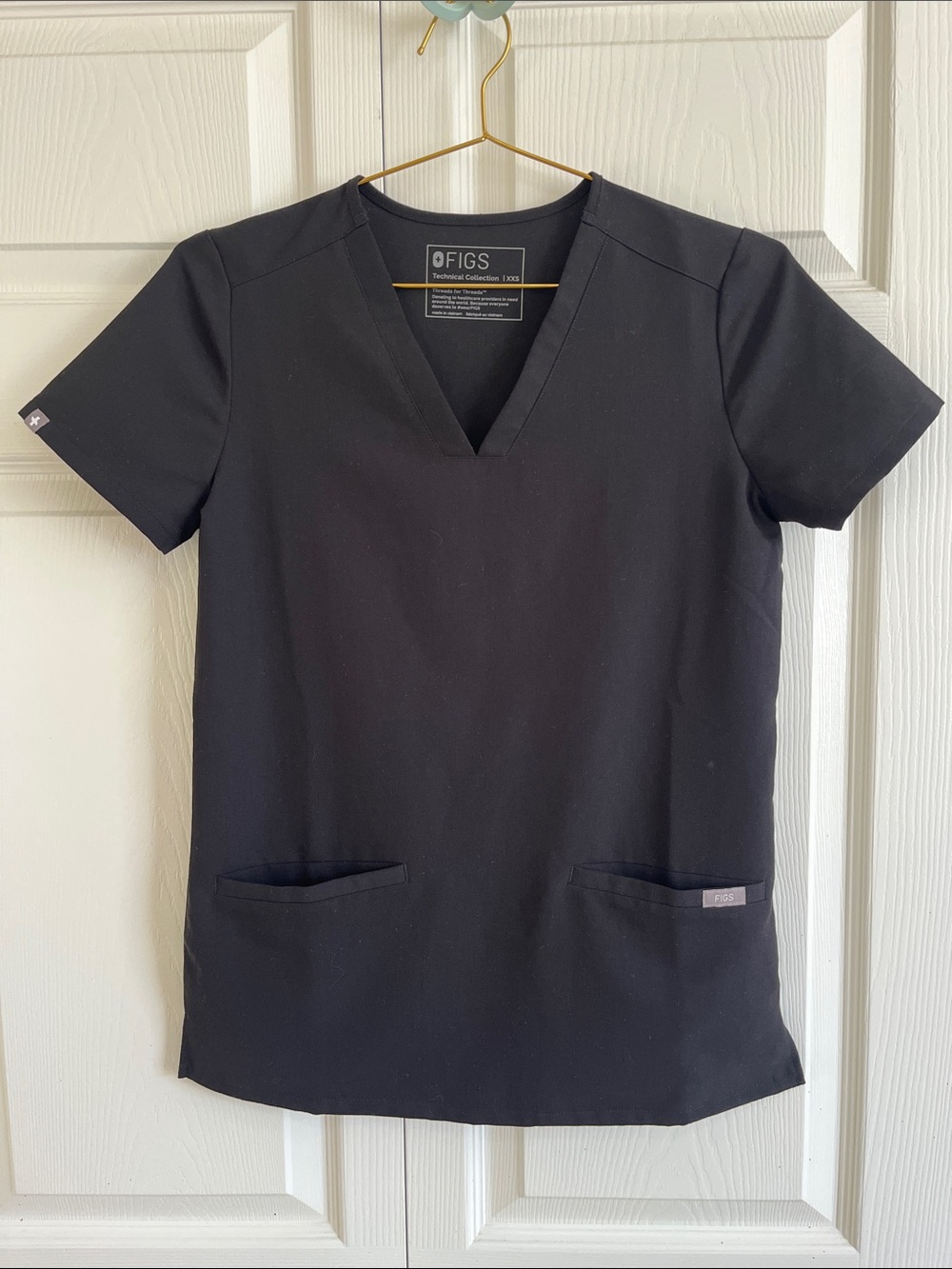 Figs Catarina scrub top, Black XXS.